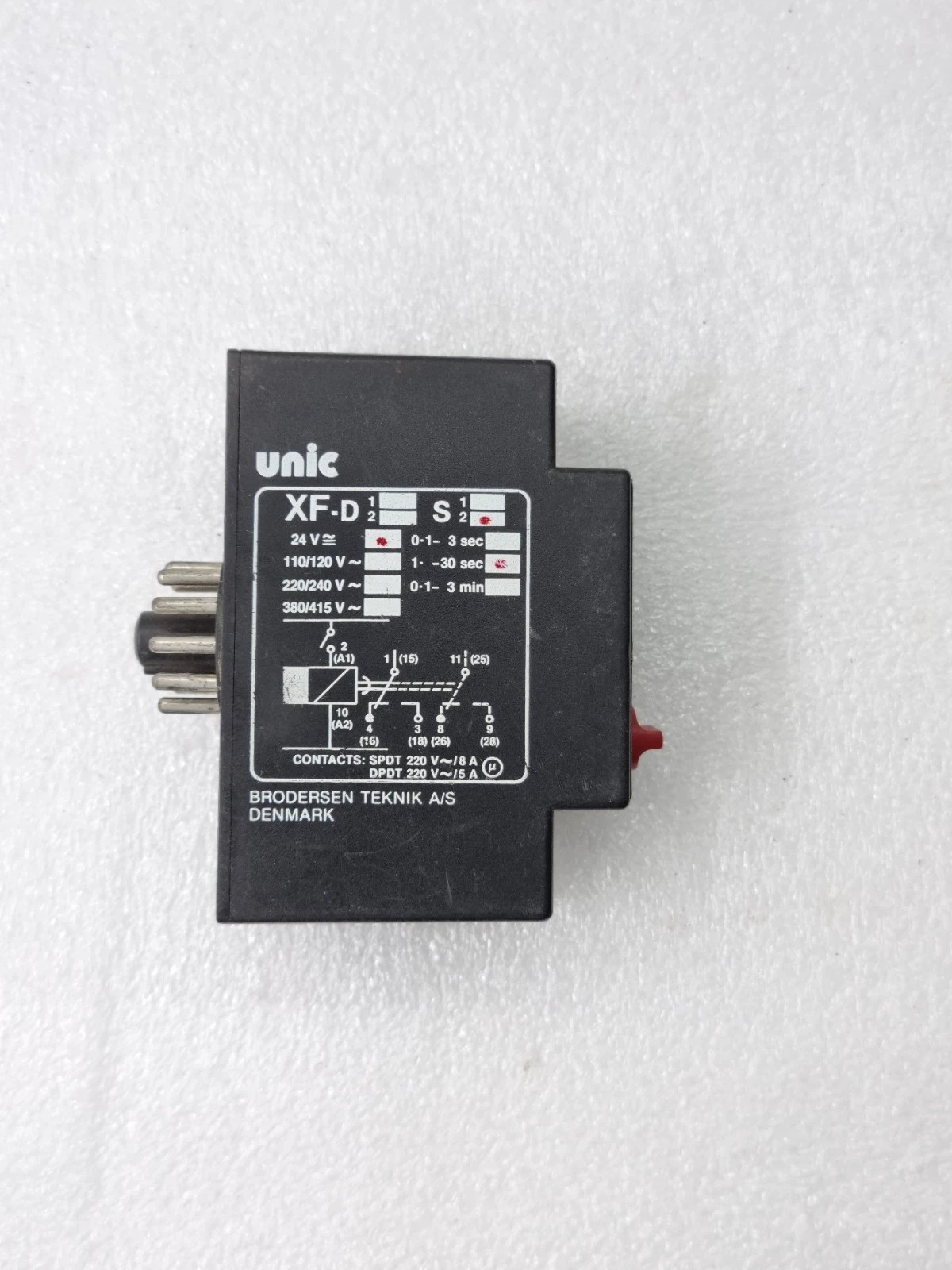 BRODERSEN TEKNIK UNIC XF 1-30 SEC RELEASE DELAY MODULE MADE IN DENMARK